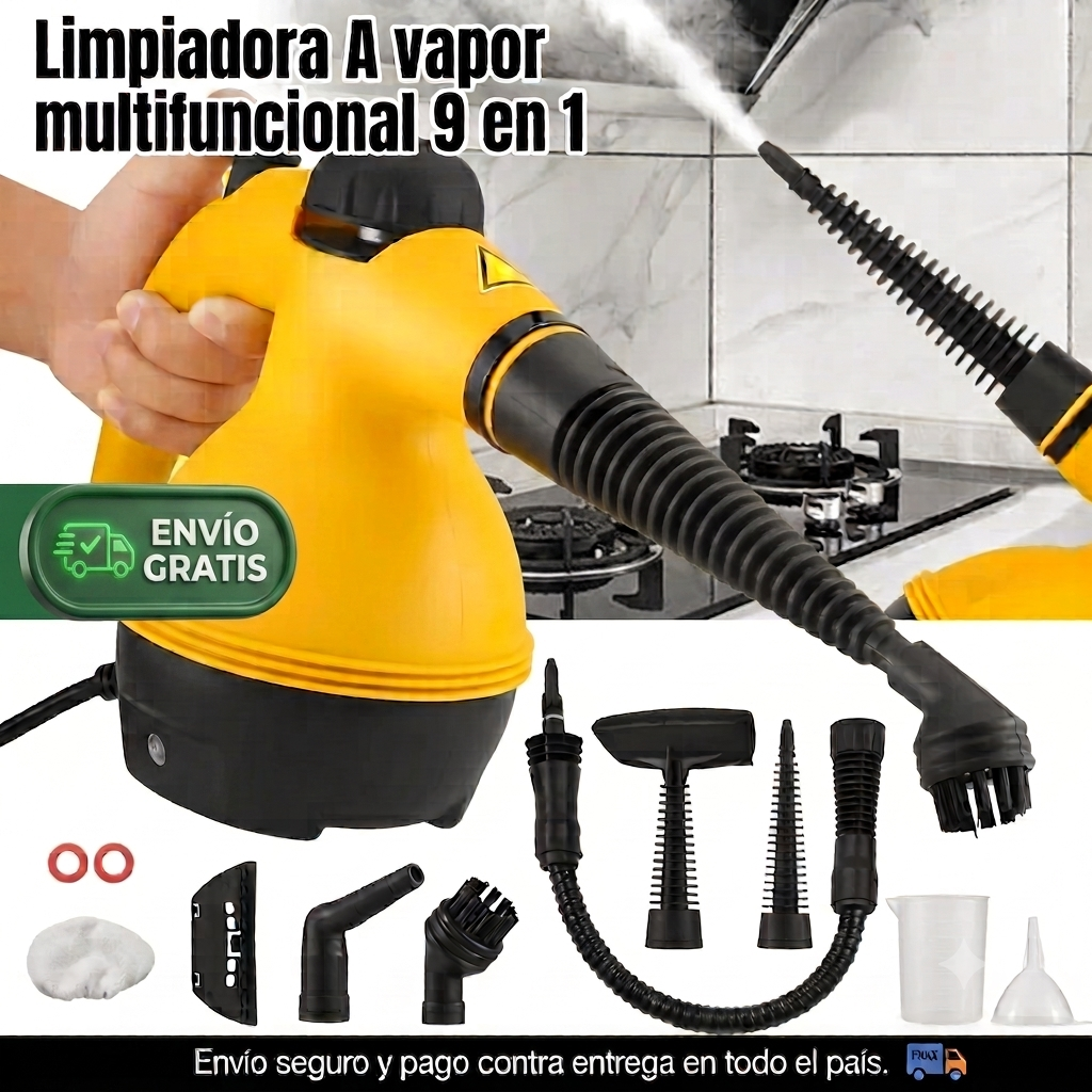 LIMPIADORA A VAPOR MULTIFUNCIONAL 9 EN 1